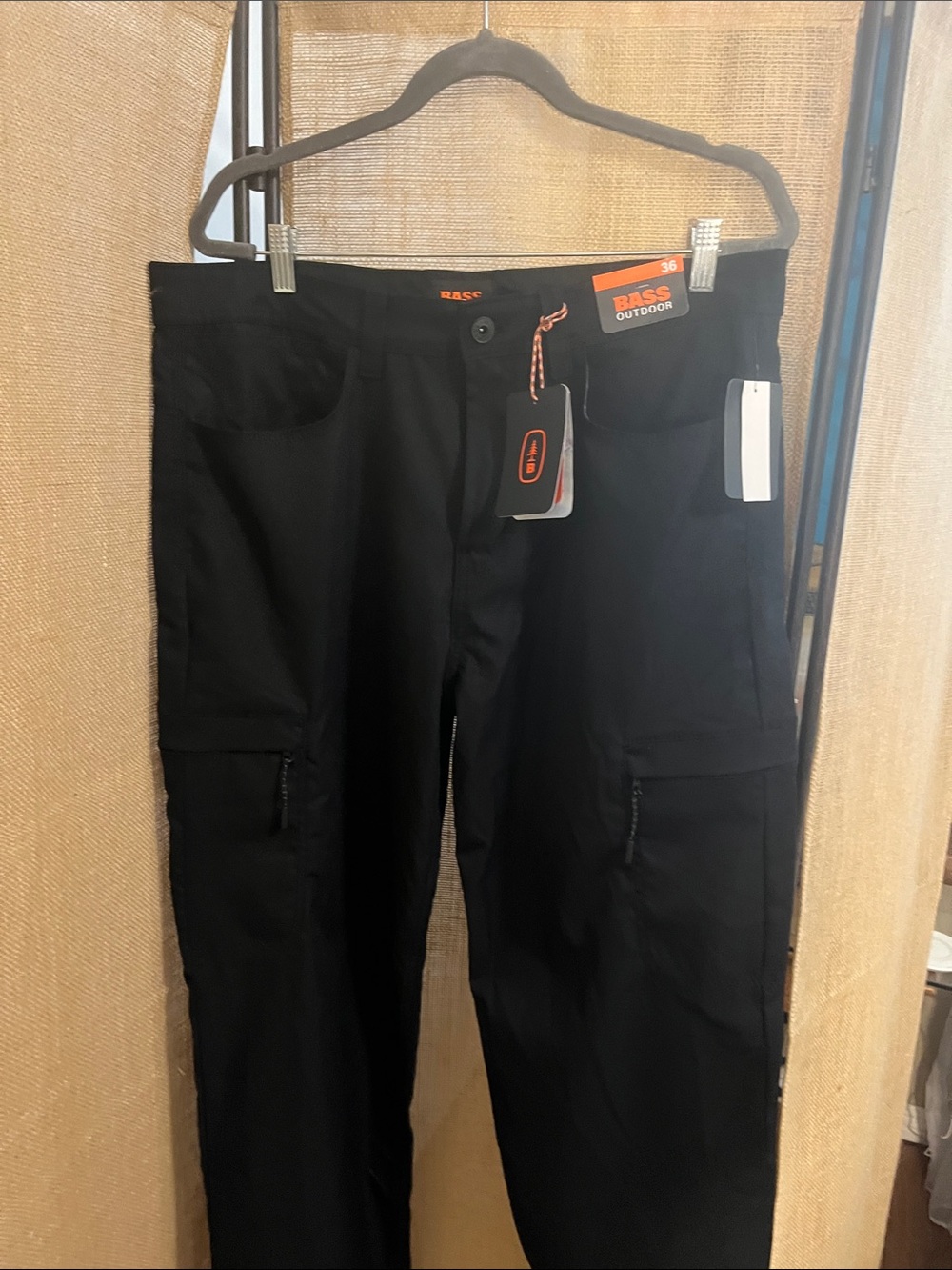 Bass Black Men's Cargo Pants with Zip Pockets